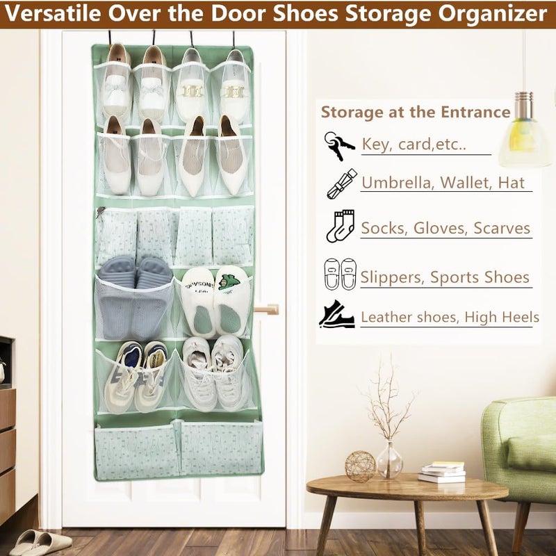 KANCNT 18 Pocekts Over the Door Shoes Organizer,Behind Door Hanging Storage Pocekt for Sock,Underwear,Hat,Handbag,Back of Door Hanging Shelf for Bedroom,Bathroom,Entryway,Storeroom,Pantry,Dorm,Nursery,2 Pack - Image 2